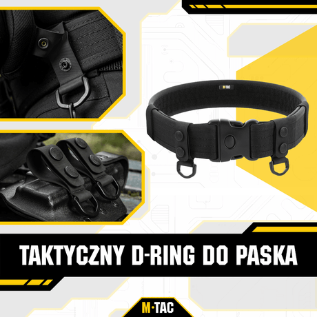M-Tac Set om 2 – Duty Belt Keepers i taktisk design med D-ring, robust konstruktion för stabilitet och säkerhet, passar 2-tumsbälten.