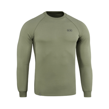 M-Tac Raglan Athlete sweatshirt med raglanärm i olivgrön, tillverkad av bomull och elastan, idealisk för både sport och vardag.