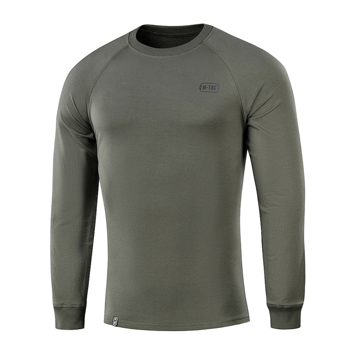 M-Tac Raglan Athlete sweatshirt i olivenfarve med raglanærmer for optimal bevægelsesfrihed, ideel til daglig brug og sport.