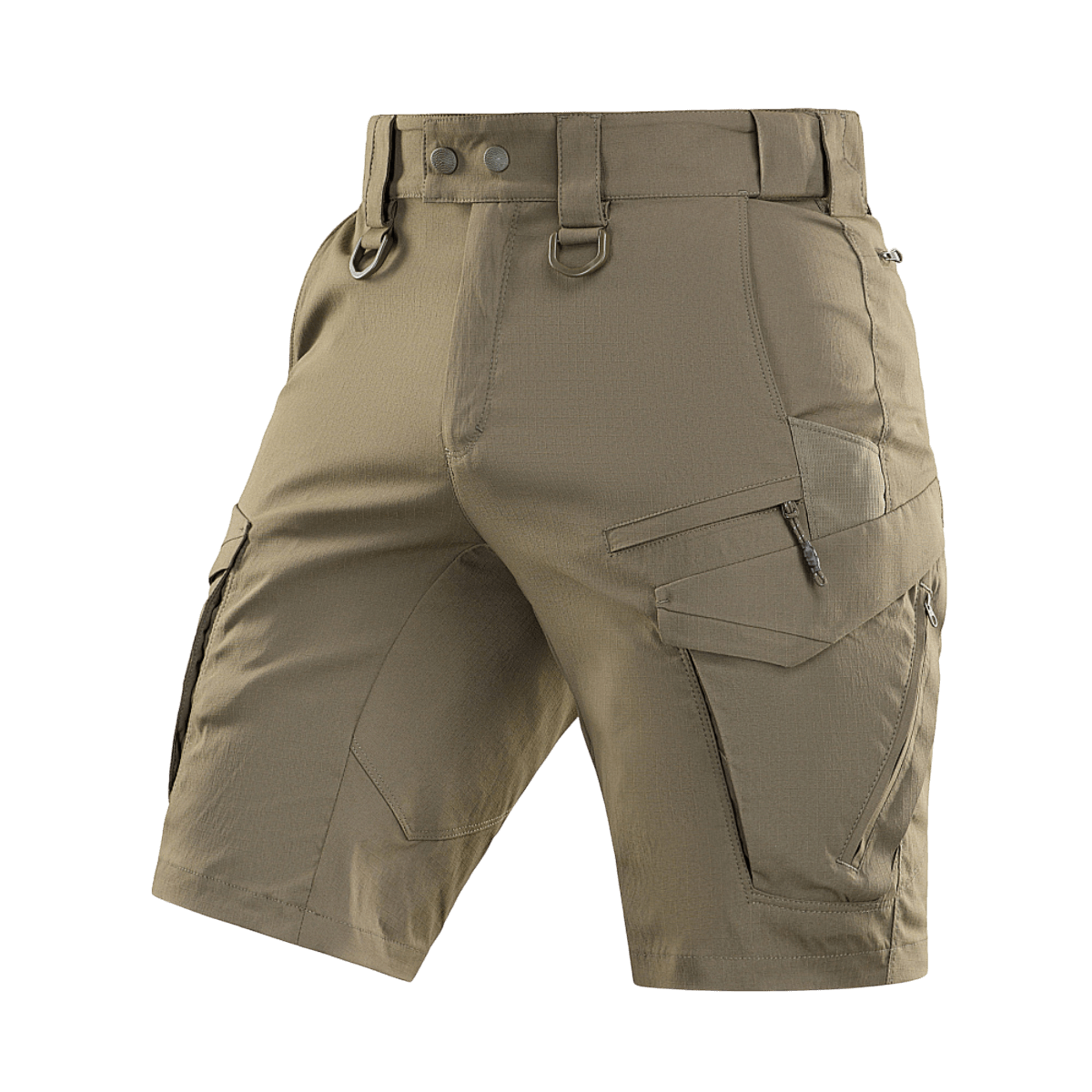 M-Tac Aggressor Summer Flex Shorts i letvægts-taktisk design med flere lommer og justerbar talje, perfekt til udendørsaktiviteter.