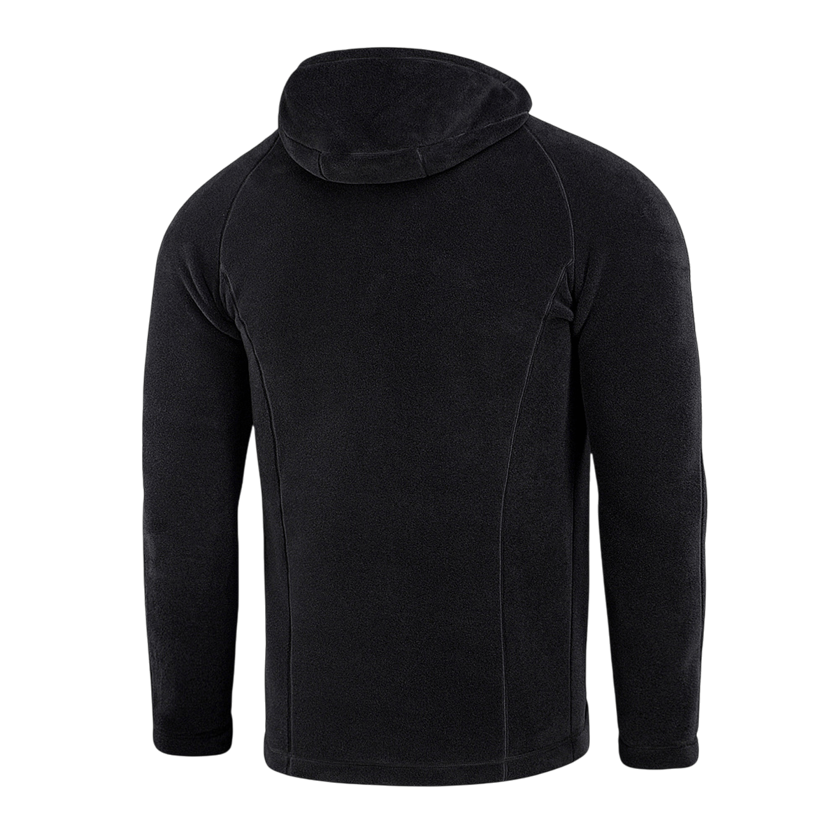 Sort M-Tac Sprint Fleece Sweatshirt Polartec, bagsideoversigt af Polartec 200 Series hættetrøje, stilren og funktionel med hætte.