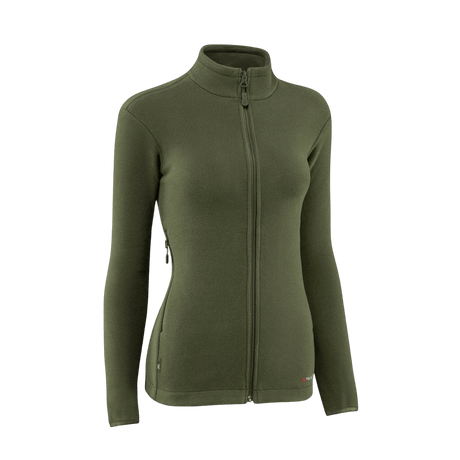 M-Tac Sweater Nord Fleece Polartec Dame i olivengrøn med YKK-lynlås og stand-up krave til komfort og varme.
