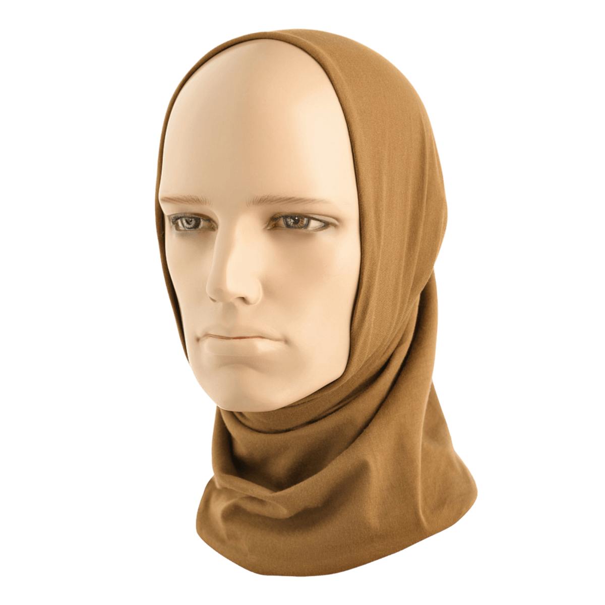 M-Tac Bomuld Tube Scarf som balaclava på mannequin, multifunktionelt tilbehør i 100% bomuld, velegnet til aktiv fritid og taktisk brug.