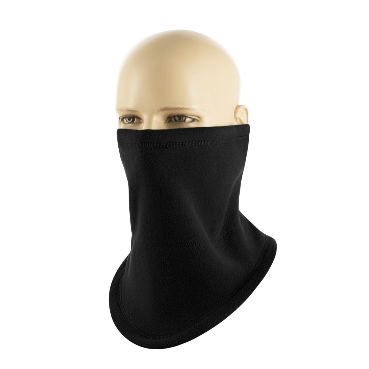 M-Tac Anatomisk Snood Justerbar Elite Fleece (320 g/m²) sort multifunktionelt koldt vejr tilbehør på mannequin hoved