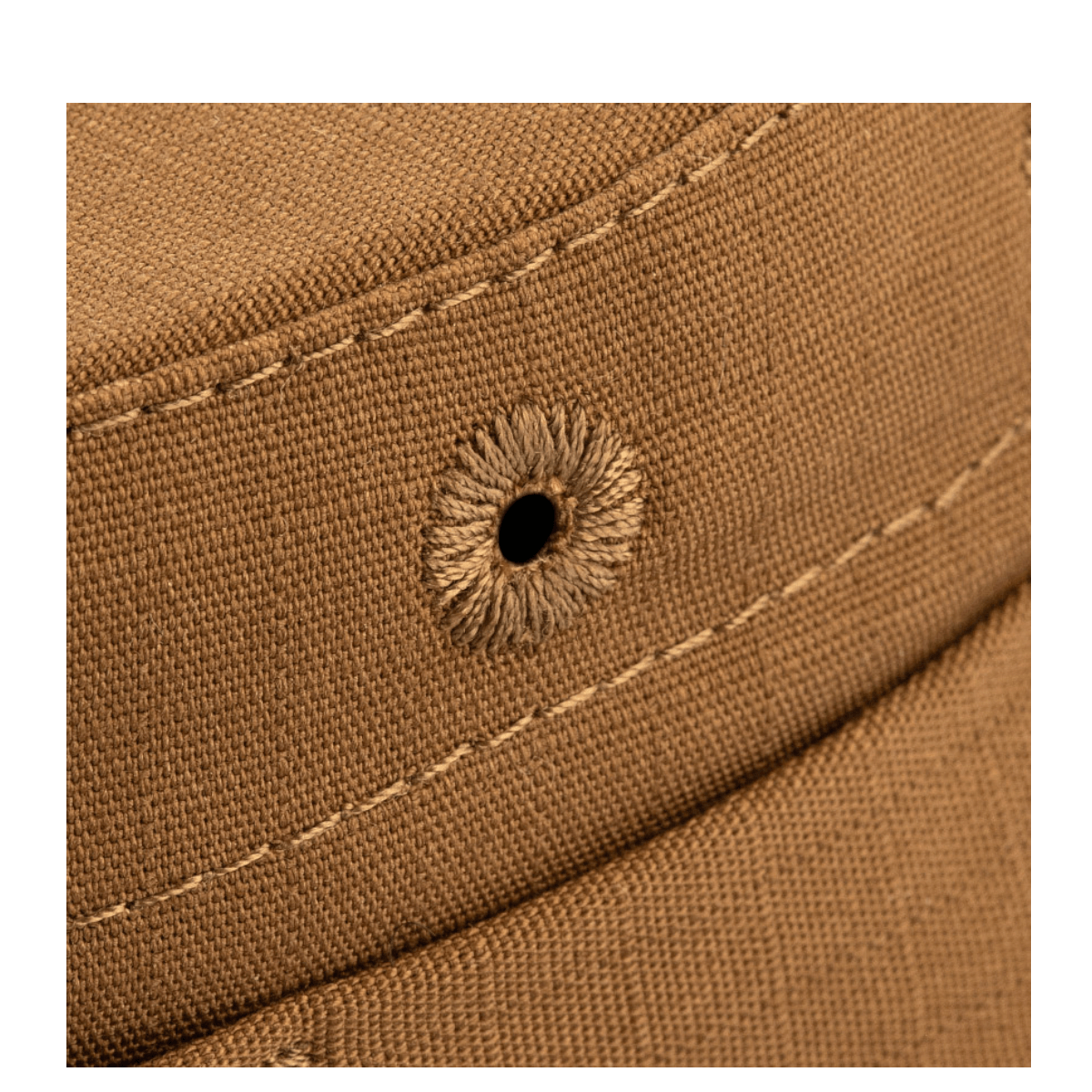 Detalje af M-Tac Panamahat Gen. II Flex Rip-Stop, viser rip-stop stof og præcise syninger