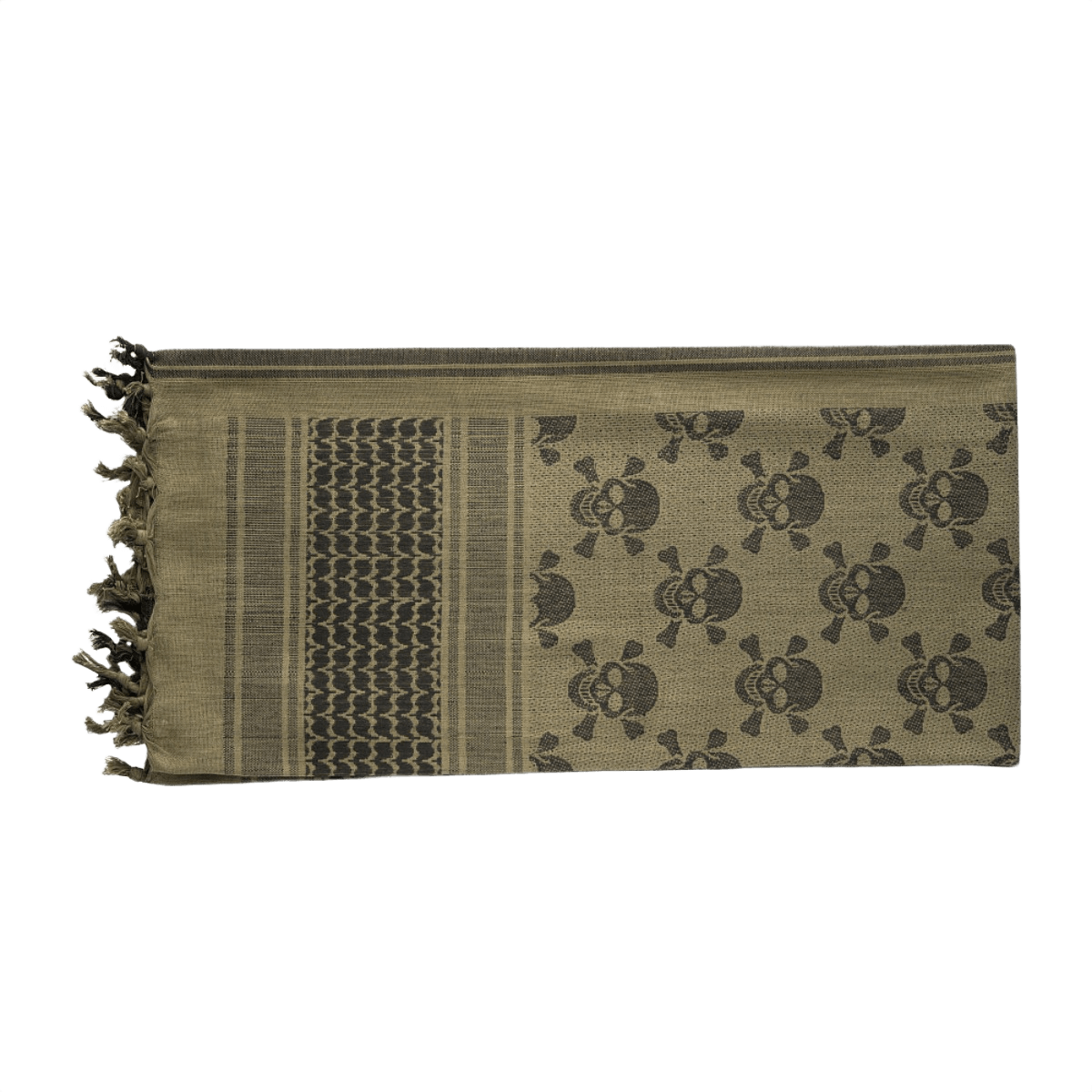 M-Tac Shemagh Tørklæde Pirate Skull i 100% bomuld med piratskallemønster, beskytter mod sol, sand og vind, militær og taktisk brug.