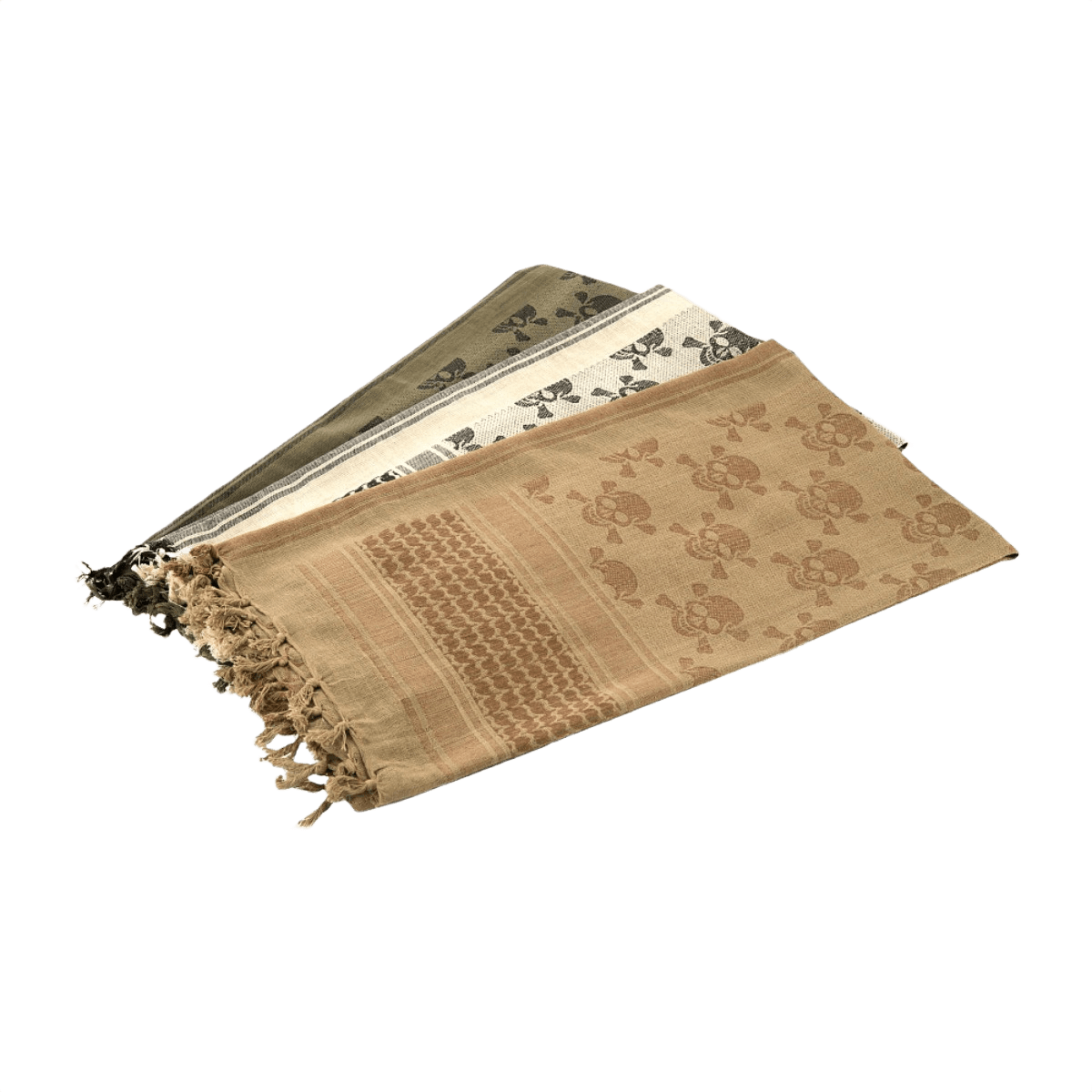 M-Tac Shemagh Tørklæde Pirate Skull i 100% bomuld, taktisk design med piratskallemønster, beskytter mod sol, sand og vind, 105x105 cm