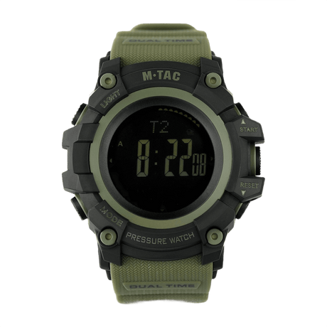 M‑Tac Taktiskt Adventure-ur med många funktioner, robust urkass i polykarbonat, altimeter, barometer, termometer, vattenavvisande design