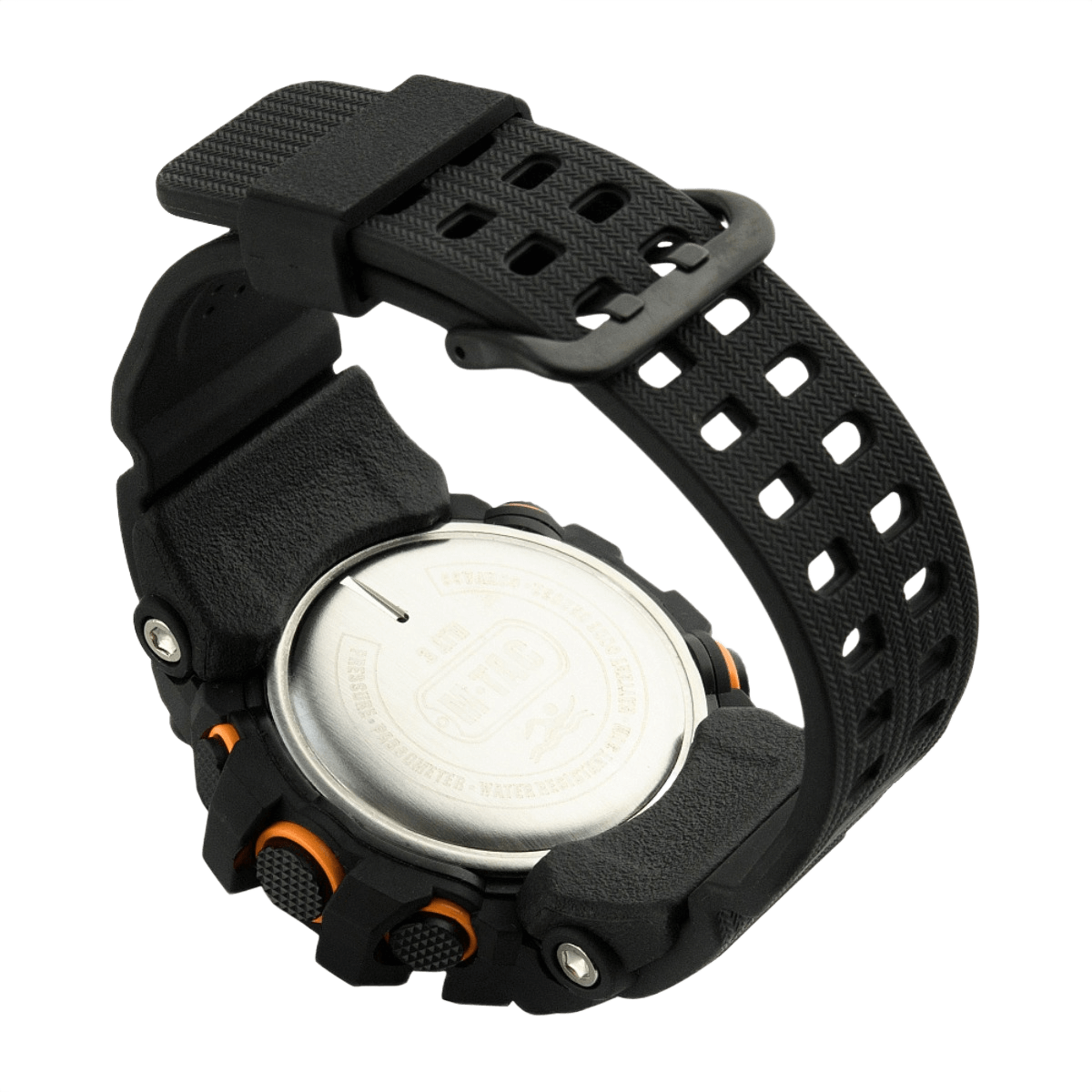 M‑Tac Taktisk Adventure Ur i sort med robust urkasse og vandafvisende design, ideel til outdoor og militærbrug.