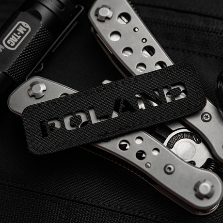 M‑Tac Patch Poland End-to-End 25x80 i svart Cordura 500D med laserskuret motiv för kläder och väskor med velcrostängning.