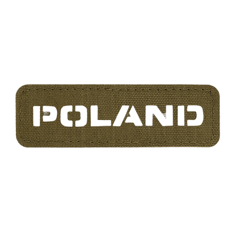 M‑Tac Patch Poland End-to-End 25x80 i slitstark Cordura 500D med Laser Cut-design och velcrofäste, nationalitetsmärke.