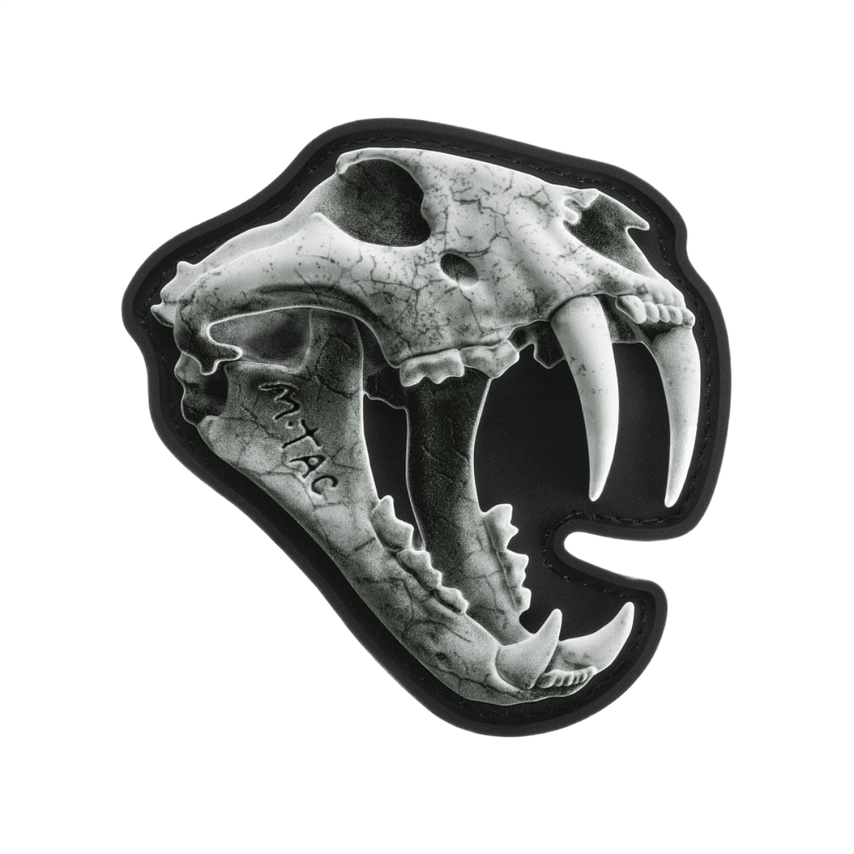 M‑Tac Patch Old Tiger med tigerkranium-design, 3D PVC, dimensioner 8 x 6,5 cm, velcro fastgørelse for tøj og udstyr, hyldende ukrainske soldater.