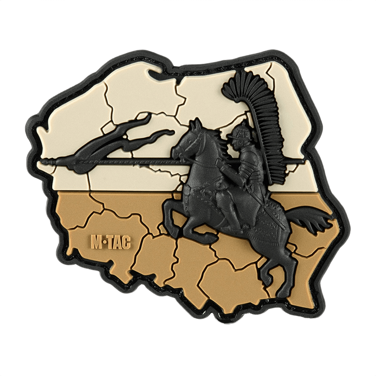 M-Tac Patch Husaria 3D PVC morale patch med vingede husar, symbol for mod med Polens flag i baggrund. Størrelse: 70x80 mm, PVC materiale.