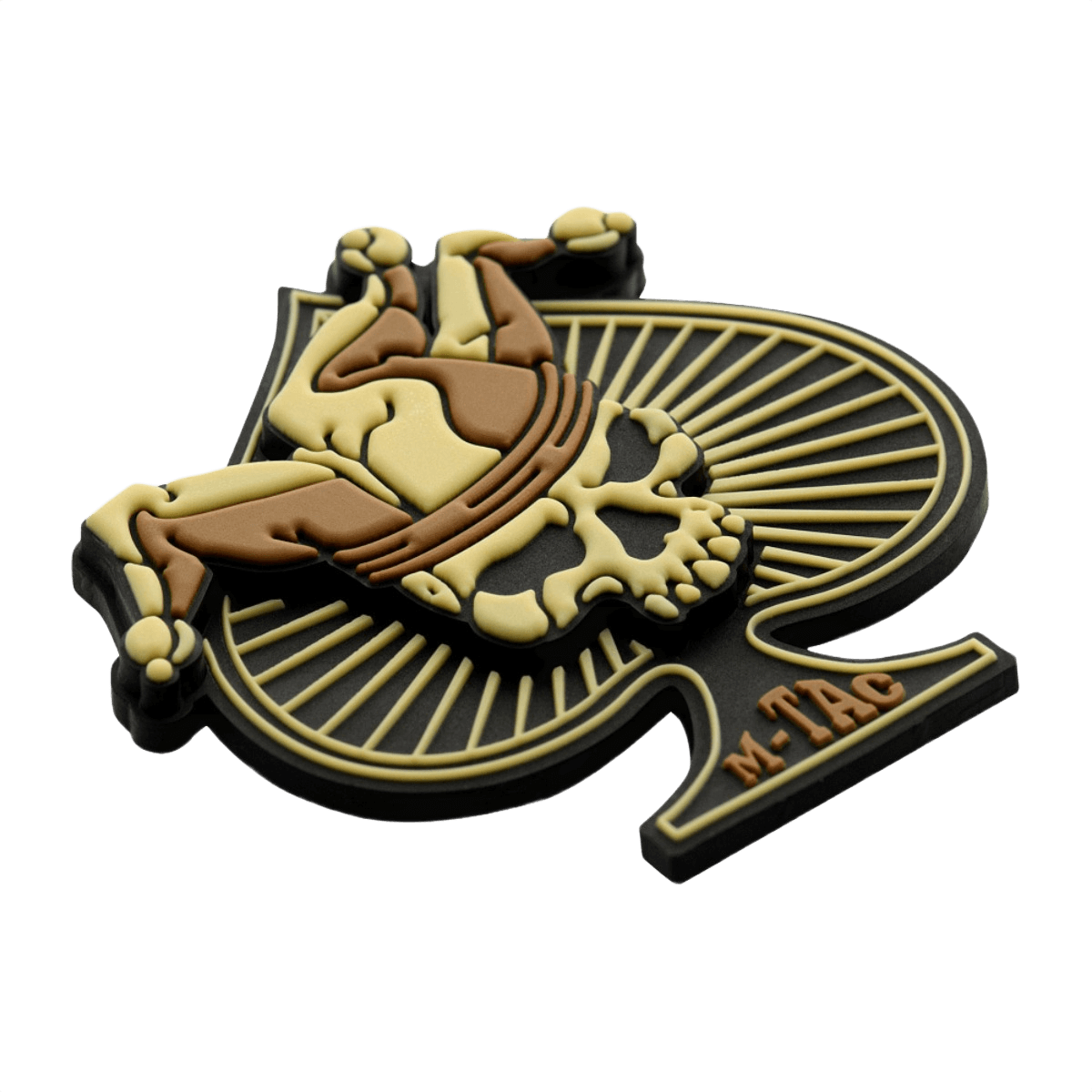 M-Tac Ace of Spades 3D PVC Patch - taktisk morale patch med Velcro, 50x60 mm, robust design til militær, airsoft og outdoor-aktiviteter.