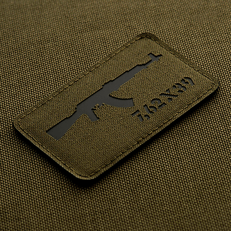 M-Tac AKM 7,62x39 Laser Cut Patch med Velcro, Cordura materiale, taktisk design, egnet til militær og outdoor brug.