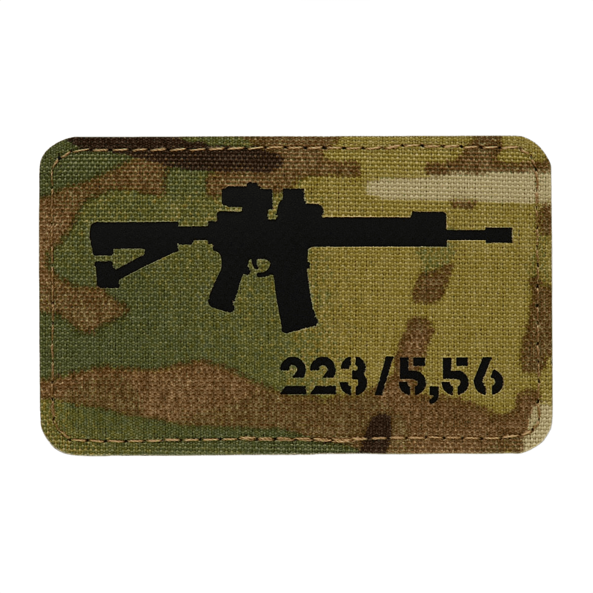 M-Tac AR-15 223/5,56 Laser Cut Patch, taktisk morale patch med Velcro, Cordura 500D, slidstærk til militær og airsoft brug.