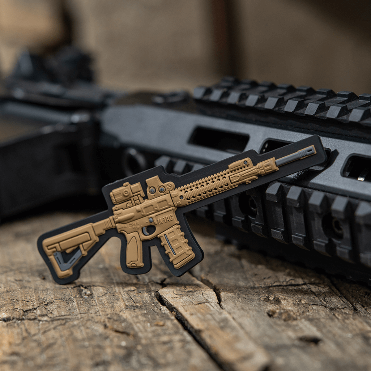 M-Tac AR-15 3D PVC Patch med Velcro fastgørelse til taktisk brug på tøj og udstyr