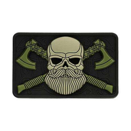 M-Tac Bearded Skull 3D PVC-patch med Velcro, taktisk patch med Bearded Skull-design, hållbar för militär och utomhusbruk.