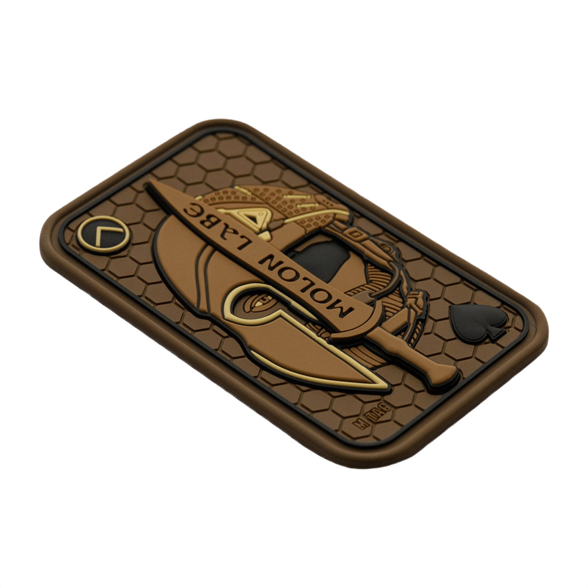 M-Tac Patch Molon Labe 3D PVC med 3D-effekt, gummimateriale, ideal til uniform eller udstyr, Velcro-fastsættelse, 108 x 68 mm.