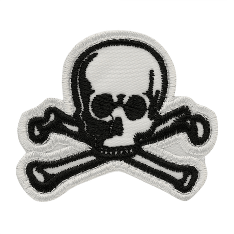 M-Tac Patch Old Skull Velcro taktisk textilpatch med 3D-effekt och skallemotiv, lämplig för strid och fritid
