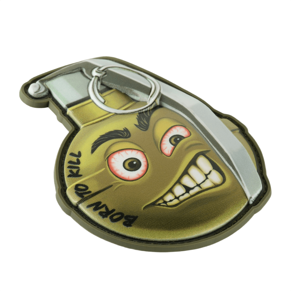 M-Tac Patch M67 Granat 3D PVC med "Born to Kill" tekst og emoji design i PVC 3D materiale med velcro-bagside til taktisk udstyr.