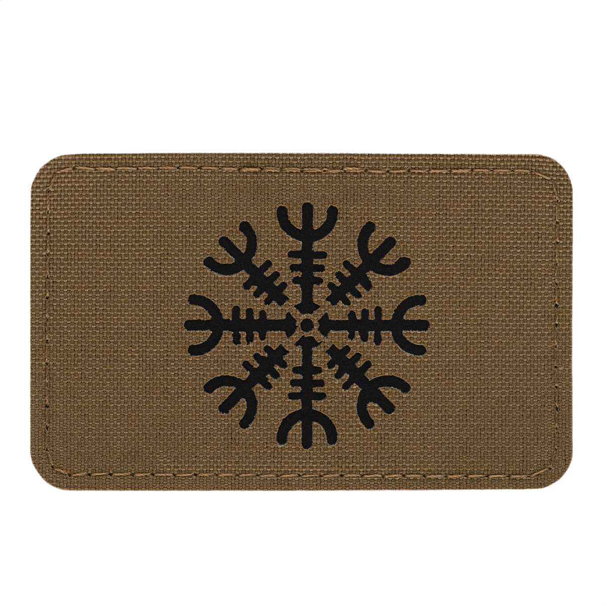 M-Tac Patch Helm of Horror Vandret Laser Cut i holdbar Cordura 500D med ægishjálmur design, ideel til uniform eller taktisk udstyr.