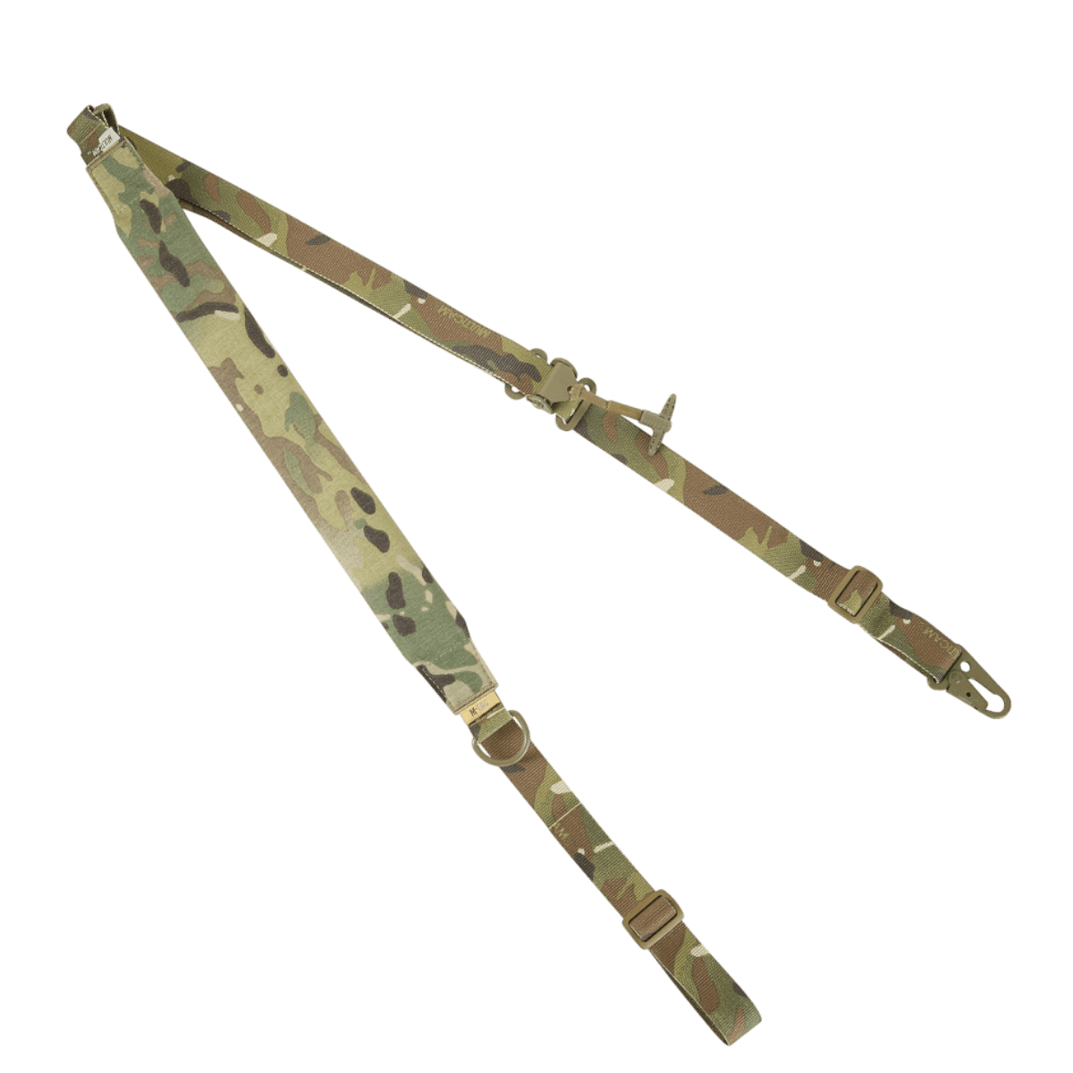 M-Tac Universal Våbenrem i camouflage mønster med multifunktionelt design for nem håndtering af våben, to- og enkelt-punkts fastgørelse.