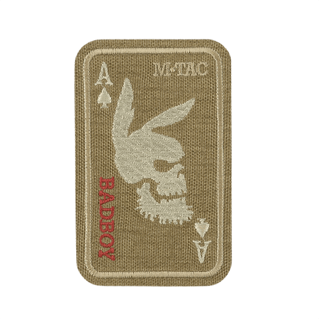 M-Tac Patch Bad Boy (Broderi) med spader ess-motiv och kaninkranium, broderad på Cordura 500D, fästs med Velcro.