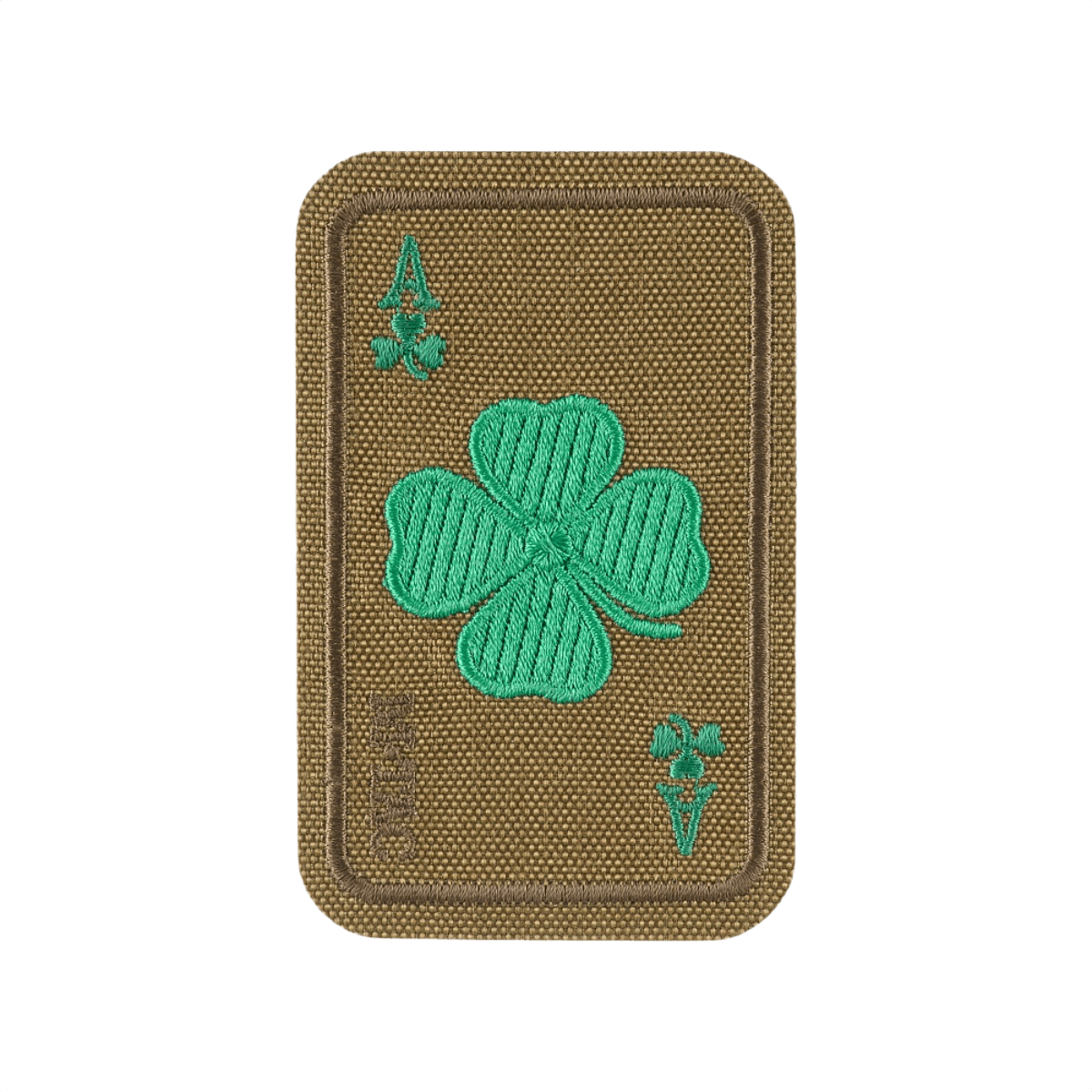 M-Tac Patch Lucky Card (Broderi) med broderet kløverblad i Cordura 500D, symbol på held og beskyttelse. Velcro fastgørelse.