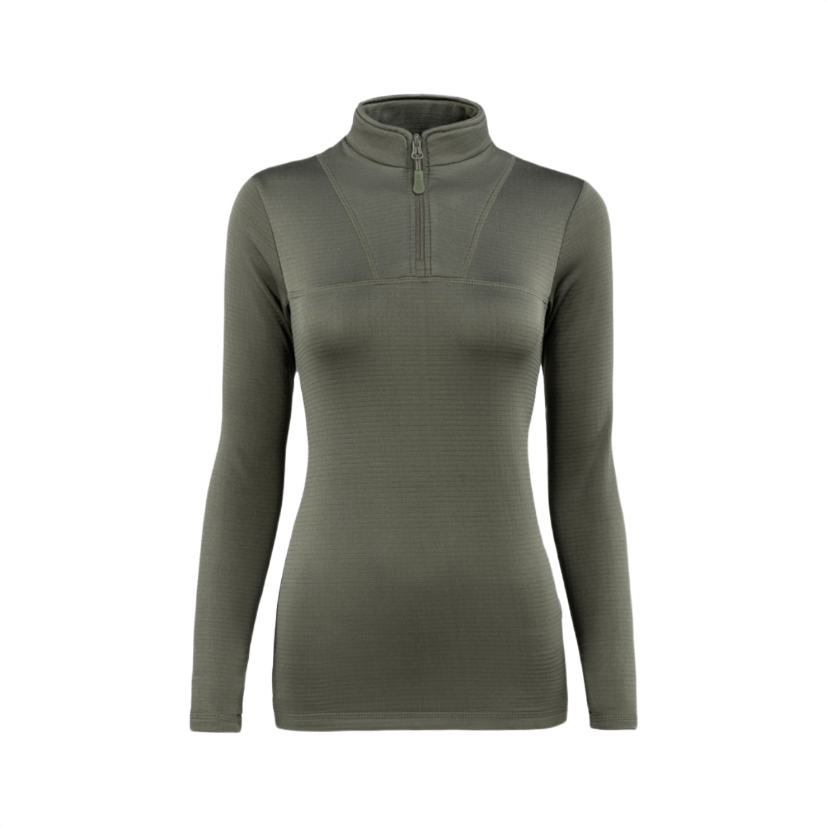 M-Tac Thermal Fleece Shirt Delta Level 2 Lady - Dame termotrøje i højkvalitets polyester, åndbar og hurtigtørrende materiale, grøn farve.