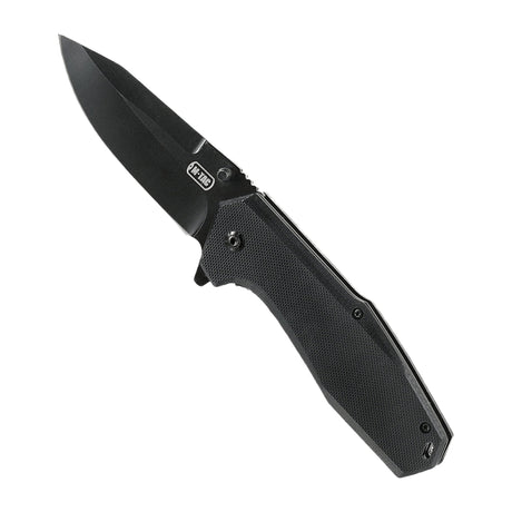 M-Tac Outdoor & Militär fällkniv - Type 5 med svart klinga och halkfritt handtag, idealisk för EDC och taktiska ändamål.