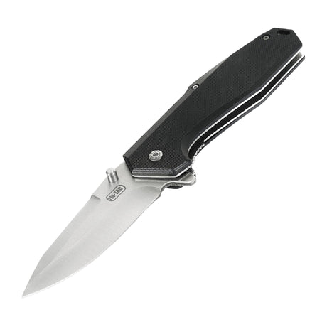 M-Tac Outdoor & Militär fällkniv - Type 5 med klinga i kromat rostfritt stål och aluminiumhandtag, idealisk för EDC-utrustning.