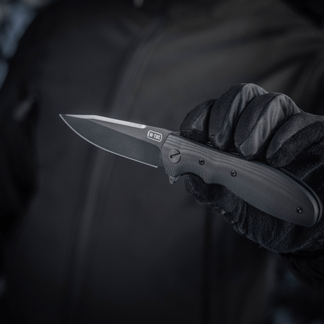 M-Tac Outdoor & Militär fällkniv - Type 6 med svart G10-komposithandtag.