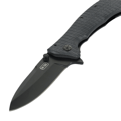 M-Tac Outdoor & Militär fällkniv - Type 7 med svart blad och frame-lock, taktisk design med bekvämt grepp.