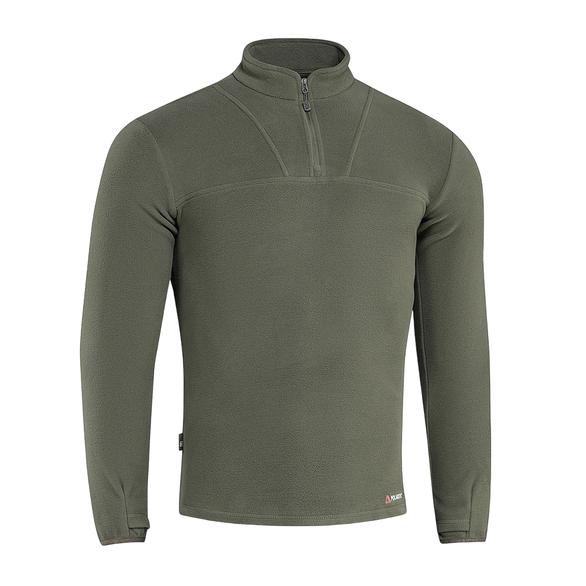 M-Tac Delta Polartec Fleecejakke i olivengrøn med halv lynlås, fremstillet af let og isolerende Polartec® Micro Series-fleece.