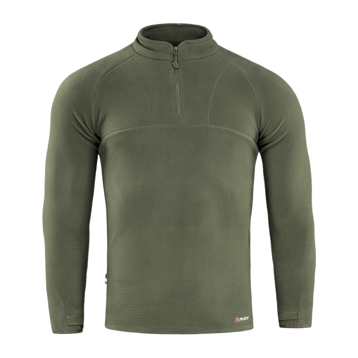 M-Tac Delta Polartec Raglan Jakke i grøn fleece med lynlås, perfekt til hverdagsbrug og udendørs aktiviteter, holdbar og varm.