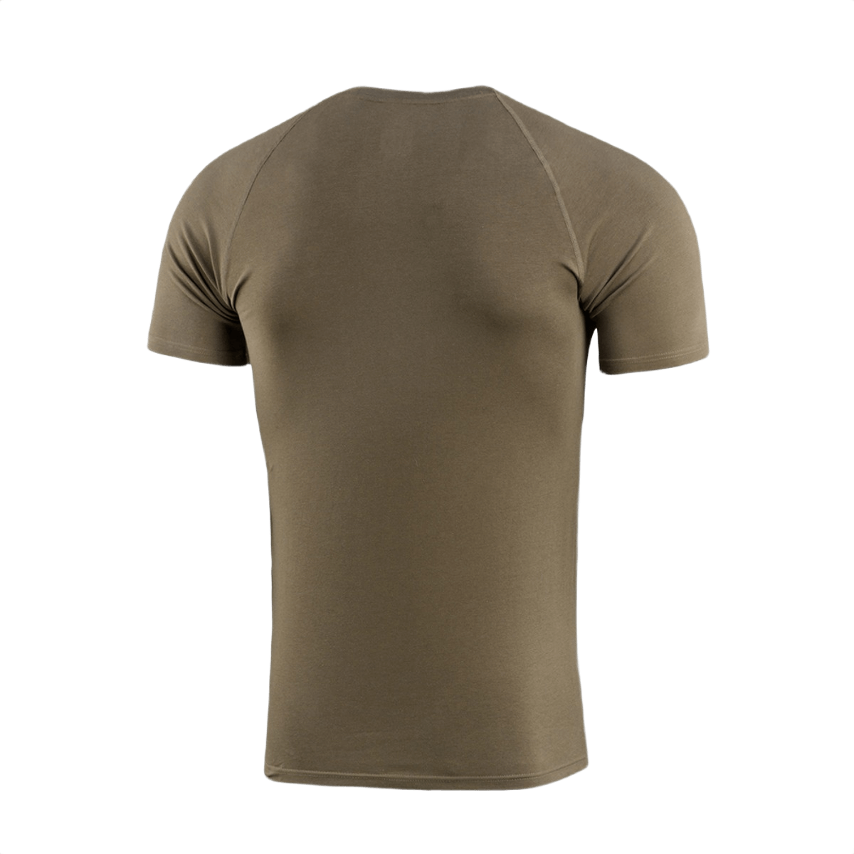 M-Tac Raglan T-Shirt 93/7 i olivengrøn set bagfra med åndbare raglanærmer, der sikrer optimal komfort og bevægelsesfrihed.