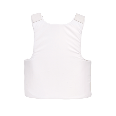 Anorak Rhodium® Concealable II Stick- & Skottsäker Vest, NIJ Level IIIA-skydd, vit, designad för diskret användning under kläder.