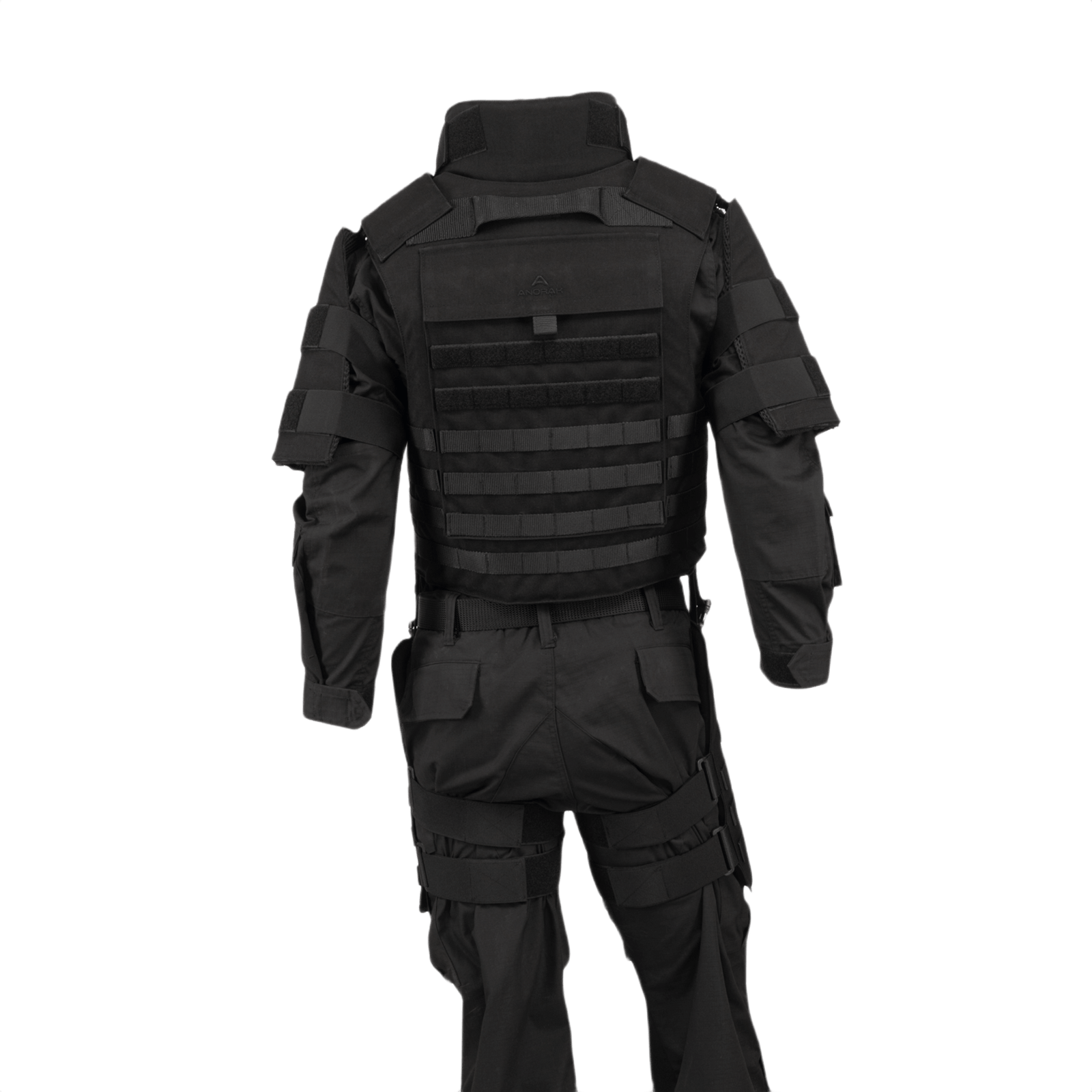 Anorak Titanium® Tactical II - full set, sort softbody-vest med Level IIIA beskyttelse, designet til politiets specialstyrker.