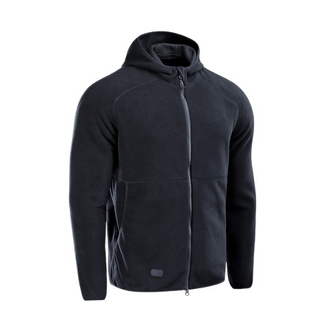 M-Tac Lite Microfleece Hættetrøje i sort, let og åndbar mikrofleece med elastiske afslutninger, velegnet til hverdag og friluftsliv.