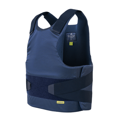 Anorak Rhodium® Concealable II Stick- & Skottsäker Vest, nivå Level IIIA-skydd mot skott och stickvapen, blå färg.
