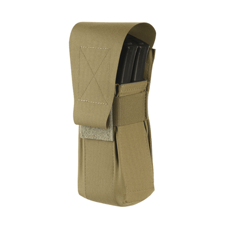 M-Tac ficka för 2 magasin i Cordura 1000d med kardborre och elastiskt band i galleri position 1 för taktisk användning.