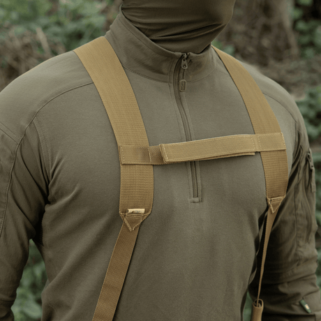 M-Tac skulderremmar för taktiskt bälte Elite i robust MIL-SPEC-webbing med justerbar längd och förstärkta fästen, galleri position 1.