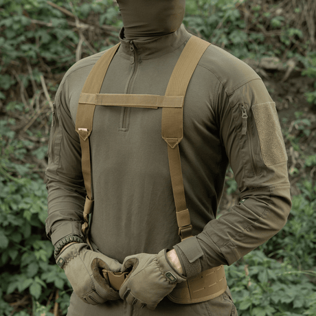 M-Tac skulderremmar för taktiskt bälte Elite i robust MIL-SPEC-webbing med justerbar längd och slitstark design, galleri position 1.