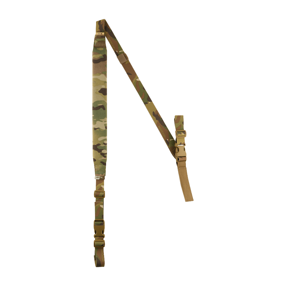 M-Tac Våbenbælte med To Punkter, designet med høj holdbarhed og kvalitetsbeslag fra Woojin Plastic®, camo mønster.