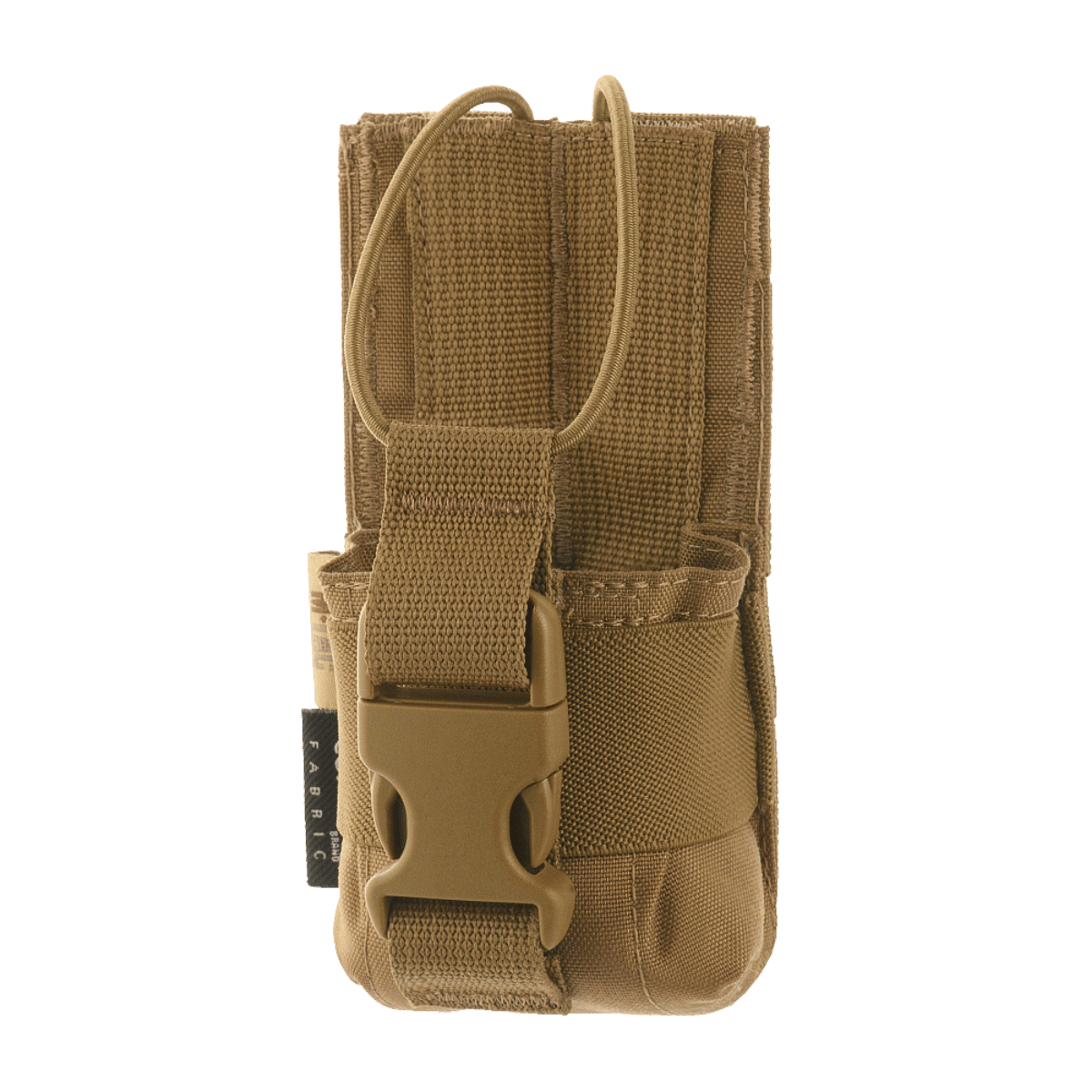M-Tac Radio Pouch Motorola 4400/4800 monteret med MOLLE-system, velegnet til lettere adgang til radiokontroller. Designet til praktisk brug.