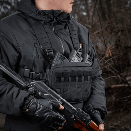 M-Tac Chest Rig Elite brysttaske i Cordura 500 med MOLLE Laser Cut panel, H-sele og Velcro, NIJ-certificeret, galleri position 1.