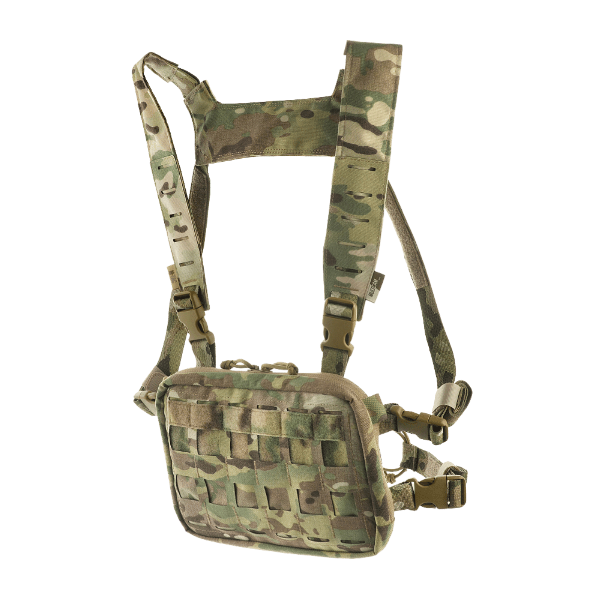 M-Tac Chest Rig Military Elite brysttaske med MOLLE Laser Cut frontpanel i camouflage for maksimal alsidighed og komfort.