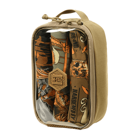 M-Tac Utility Organizer Transparent Elite Small Gen. II i tan med genomskinligt lock, slitstarkt material och NIJ-certifiering, galleri position 1.