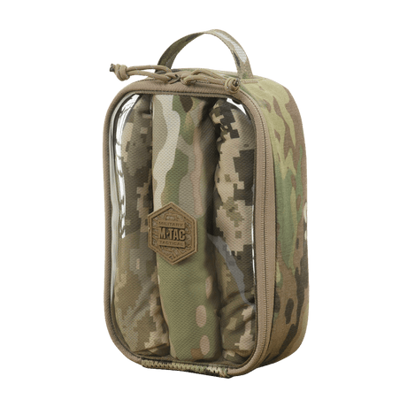 M-Tac Utility Organizer Transparent Elite Small Gen. II med multicam, genomskinligt frontpanel, robust material och NIJ-certifiering, galleri position 1.
